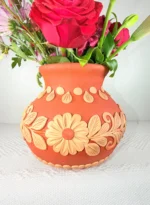 Handmade Red Clay Vase from Oaxaca - Image 3