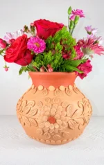 Medium Barro Bordado Oaxaca Pottery Vase - Image 3