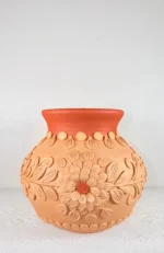 Medium Barro Bordado Oaxaca Pottery Vase - Image 4