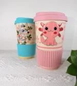 Mexican Ceramic Tumbler with Lid - Image 2