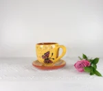Monarch Butterfly Clay Mug and Saucer from Michoacan - Image 2