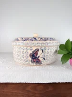 Monarch Butterfly Clay Tortillero with lid - Image 3