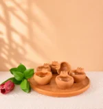 Natural Clay Tequila Shots with Tray Handmade in Oaxaca