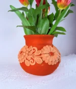 Oaxaca Barro Vase Embroidered Clay - Image 3
