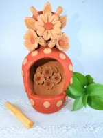 Oaxaca Clay Chimney Embroidered Clay Pottery - Image 3