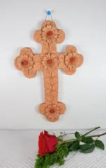 Oaxaca Clay Crucifix Wall Art - Image 2