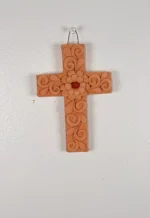 Oaxaca Clay Handmade Wall Hanging Cross - Image 2