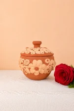 Oaxaca Embroidered Clay Canister