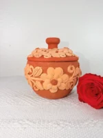 Oaxaca Embroidered Clay Canister - Image 3