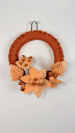 Oaxaca Embroidered Clay Hanging Wreath - Image 2