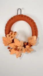 Oaxaca Embroidered Clay Hanging Wreath - Image 4