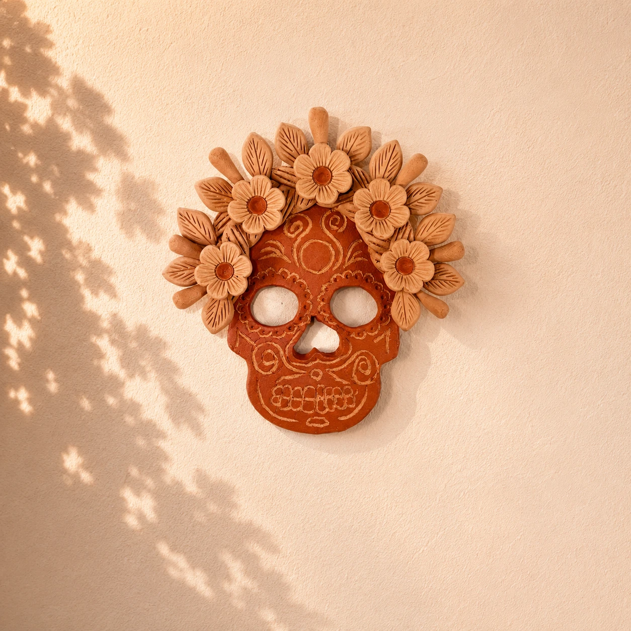 Oaxaca-Filigrana-Clay-Skull-Hanging-Decor-01-1.webp Oaxaca Filigrana Clay Skull Hanging Decor - Image 1