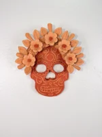 Oaxaca Filigrana Clay Skull Hanging Decor - Image 3