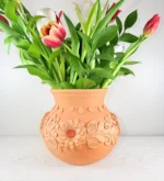 Oaxaca Medium Clay Vase Embroidered Clay - Image 2