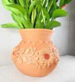 Oaxaca Medium Clay Vase Embroidered Clay - Image 3