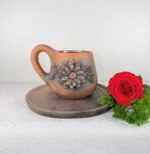 Oaxaca Smoked Clay Dinnerware Mug and Saucer Set - Image 2