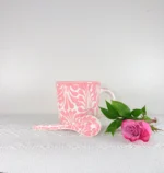 Pink Talavera Style Mug with Spoon - Image 2