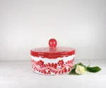Red Ceramic Tortilla Warmer Handmade in Mexico - Image 4