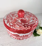Red Ceramic Tortilla Warmer Handmade in Mexico - Image 2