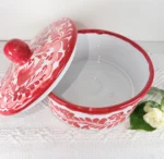 Red Ceramic Tortilla Warmer Handmade in Mexico - Image 3
