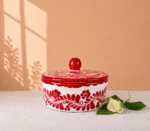 Red Ceramic Tortilla Warmer Handmade in Mexico