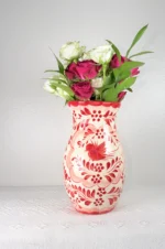 Red Ceramic Vase Handmade in Mexico - Image 3