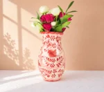 Red Ceramic Vase Handmade in Mexico
