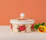 Red Roses Ceramic Tortillero Handmade in Mexico