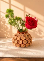 Small Embroidered Clay Vase from Oaxaca