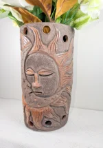 Smoked Clay Planter Vase Handmade in Oaxaca - Image 4