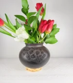 Smoked Clay Vase Handmade in Mexico - Image 2