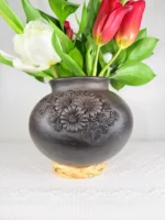 Smoked Clay Vase Handmade in Mexico - Image 4
