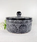 Talavera Style Black Tortilla Warmer - Image 3