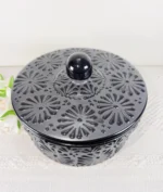 Talavera Style Black Tortilla Warmer - Image 4