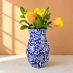 Talavera Style Vase Blue