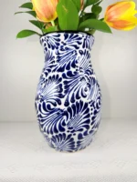 Talavera Style Vase Blue - Image 3