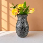 Talavera Style Vase in Black