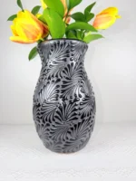 Talavera Style Vase in Black - Image 3