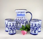 Traditional Talavera Pitcher Set in Blue - Image 2
