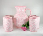 Traditional Talavera Pitcher Set in Pink - Image 2