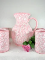 Traditional Talavera Pitcher Set in Pink - Image 3