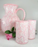 Traditional Talavera Pitcher Set in Pink - Image 4