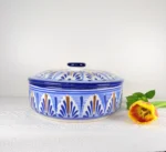 Traditional Talavera Tortilla Warmer with Golden tones - Image 2