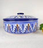 Traditional Talavera Tortilla Warmer with Golden tones - Image 3