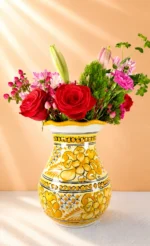 Traditional Talavera Vase in Yellow