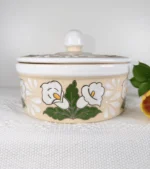 White Lily Ceramic Handmade Tortilla Warmer - Image 4