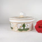 White Lily Ceramic Handmade Tortilla Warmer - Image 3