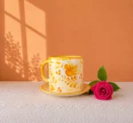 Yellow Ceramic Mug and Saucer Set
