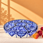Talavera Style Chip and Dip Set, Mexican Ceramic Snack Tray