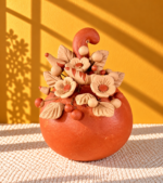 Handmade Oaxaca Clay Pumpkin with Birds & Flowers | Mexican Folk Art